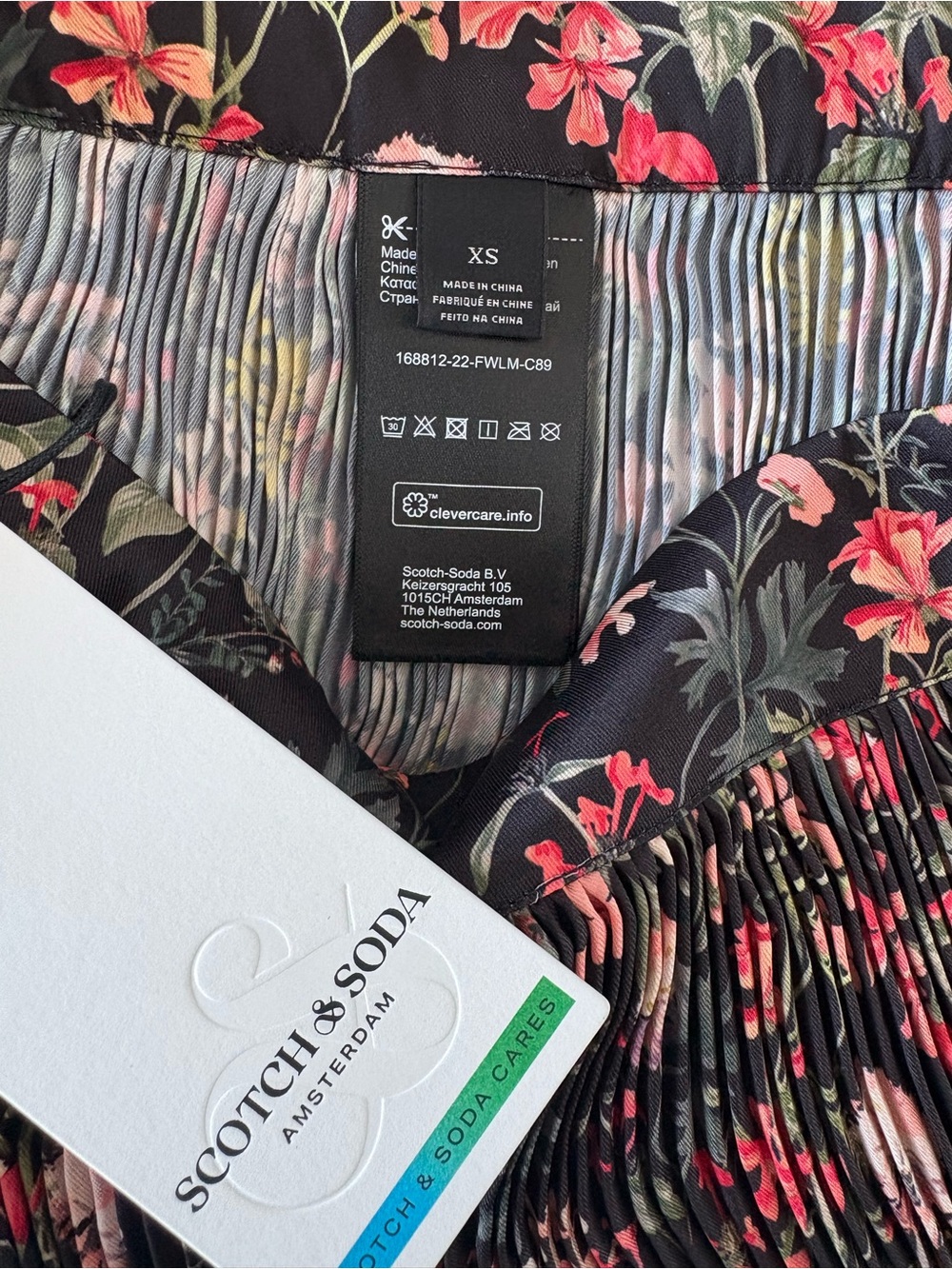 NWT Scotch & Soda $158 FLORAL Printed Midi-Length Skirt XS - Picture 13 of 14